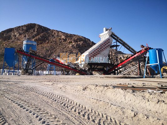 2400*6000mm 3 Deck High Frequency Screen Vibratory Sieve Untuk Partikel Karbonat Kalsium Marmer Pemisahan yang Tepat Didorong oleh Motor yang Tidak Seimbang