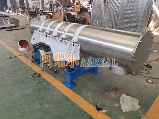 Efisiensi Tinggi Ukuran Kecil 400mm Diameter Tubular Vibratory Feeder Untuk Partikel Kimia Seat Instalasi