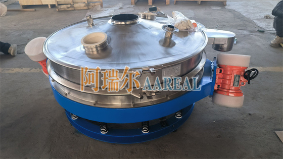 Baja tahan karat 400mm~2100mm 1~2 Deck Aliran Profil Rendah Melalui Inline Vibrating Control Sieve Vibro Sieve Untuk Bubuk Coklat Dengan Motor Ganda