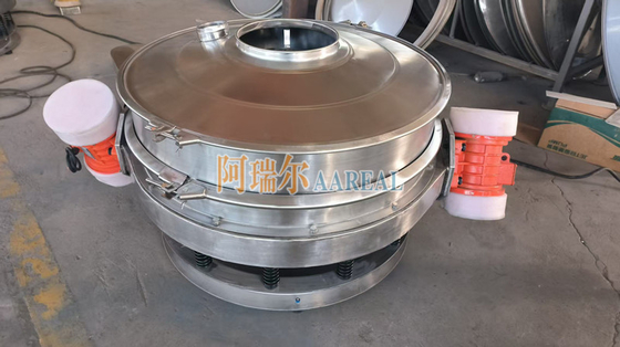 Baja tahan karat 400mm~2100mm 1~2 Deck Aliran Profil Rendah Melalui Inline Vibrating Control Sieve Vibro Sieve Untuk Bubuk Coklat Dengan Motor Ganda