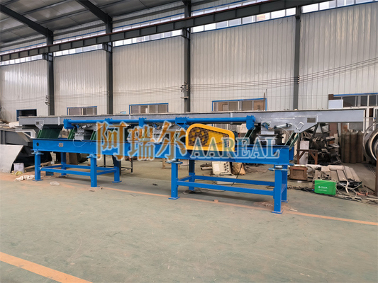 Stainless Steel Teflon Coated Leaf Spring Balanced Eccentric Vibratory Conveyor Untuk Produk Karet Rumput Alam Dengan Fungsi Pendingin