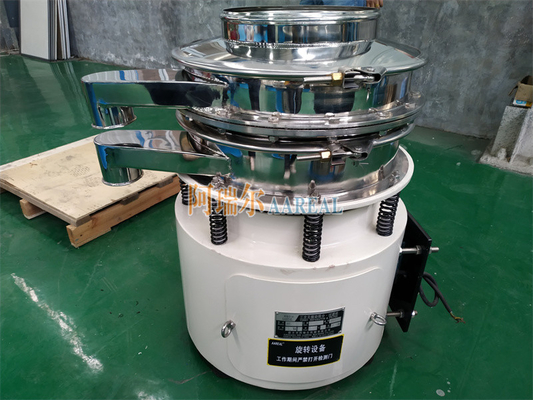 Baja tahan karat Efisiensi tinggi Kapasitas besar 1800 RPM Rotary Vibrating Sieve untuk bubuk logam