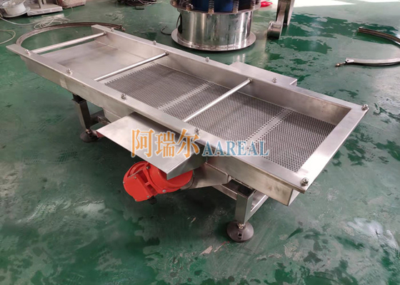 Efisiensi tinggi stainless steel double decks granules plastik linear vibrating sieve rectangular vibrating separator untuk PE granules plastik dengan pelat penyaringan