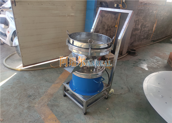 Ukuran Kecil Efisiensi Tinggi 450mm Berisik Baja Rinsing 304 Vibrating Filter Sieve Untuk Menyaring Susu Kedelai Panas