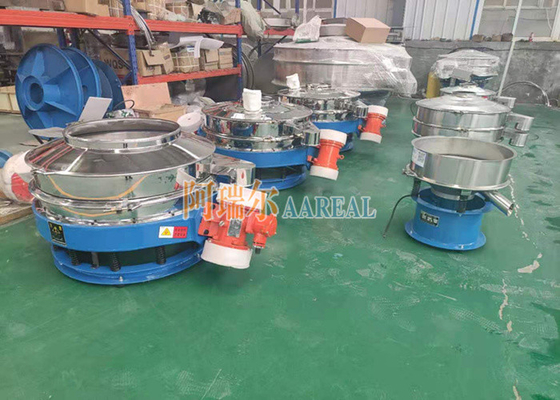 Low Profile Flow Thru Vibrating Separator Untuk Kalsium Karbonat Daya Motor Ganda